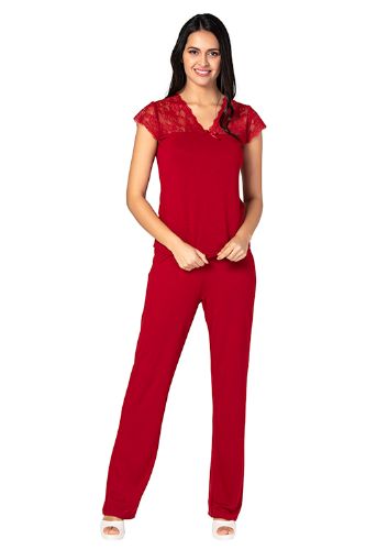 UM201093045 Комплект женской одежды U&ME Lace Dantell из 6 предметов бордовый фото 3