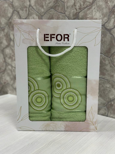 Набор полотенец EFOR из 2-х предметов (50*90,70*140) NOKTALI DAIRE (зеленый)