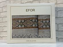 Набро полотенец EFOR из 2-х предметов (50*90.70*140) модель орнамент (серый) GRI
