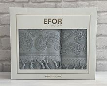 Набор полотенец EFOR из 2-х предметов (50*90.70*140) модель VASE NEW COTTONI (серый) GRI
