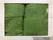 Набор полотенец EFOR из 2х пр. KABARTMA (50*90,70*140)  зеленый yesil