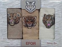 Набор салфеток EFOR из 3 шт LUX (40*60) тигры EXCLUSIVE TIGER