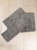 Набор ковриков 2-х пр. для ванны туалета в ассортименте (60*50/60*100) QUARTET серый