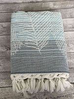 Пляжное полотенце пештемаль 100% хлопок Mita серо-голубой (90*170)