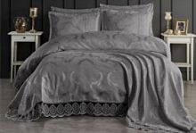 Покрывало EFOR Pique Bedspread AYBUKE (240*260) с наволочками серый GRI