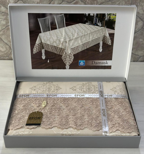 Скатерть EFOR DAMASK 160*220 гипюр капучино CAPI