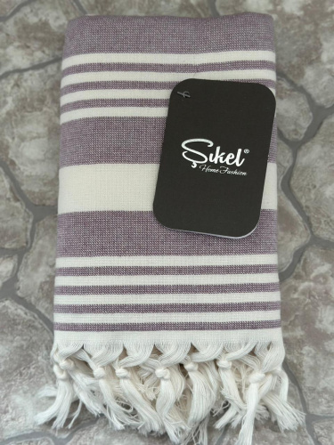 Пляжное полотенце пештемаль 100% хлопок Sultan фиолетовый (50*90)