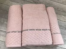 Набор полотенец PUPILLA MONET хлопок 3 шт (50*80,50*90,70*140) розовый