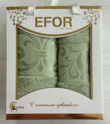 Набор полотенец EFOR BAMBOO TAC из 2х пр. (50*90,70*140) 100% бамбук (зеленый)