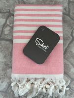 Пляжное полотенце пештемаль 100% хлопок Sultan розовый (50*90)