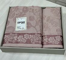 Набро полотенец EFOR из 2-х предметов (50*90.70*140) модель букет цветов (бордовый) BORDO