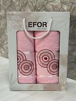 Набор полотенец EFOR из 2-х предметов (50*90,70*140) NOKTALI DAIRE (розовый)
