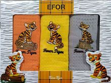 Набор салфеток EFOR из 3 шт LUX (40*60) тигры FARM TIGER желтый