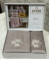 Набор полотенец EFOR из 2-х предметов (50*90 и 70*140) ROSE кофейный KAHVE