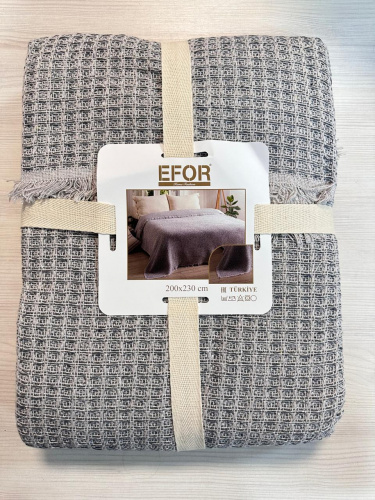 Покрывало EFOR пике HATİÇ  (FIORI) 200*220 дымчатый (FÜME)