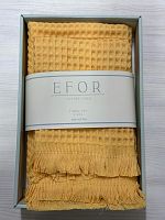 Набор вафельных полотенец EFOR из 2-х предметов (50*90 и 70*140) WAFFLE желтый SARI коробка