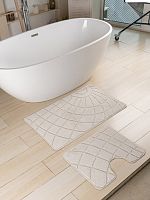 Набор ковриков 2-х пр. для ванны туалета в ассортименте (60*50/60*100) COSMOS светло-серый